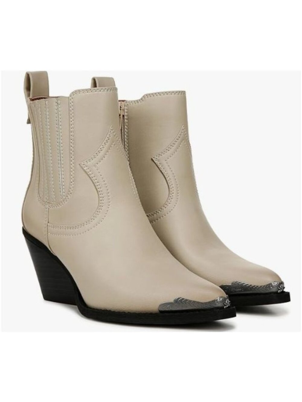 Zodiac Womens Raylin Western Booties Ivory White Size 9.5 NEW